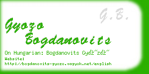 gyozo bogdanovits business card